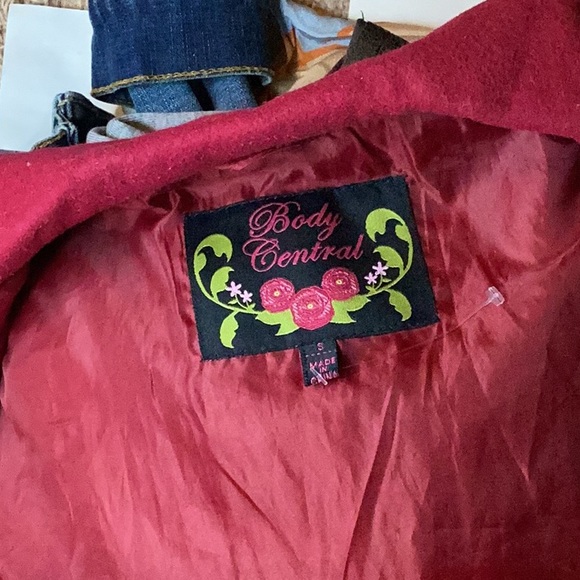 BODY CENTRAL RED WOOL BLEND FITTED WINTER COAT SZ. S - Picture 12 of 13